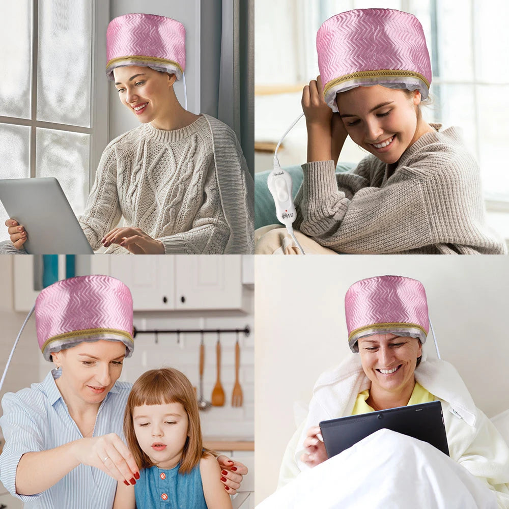 Electric Hair Heating SPA Cap — Self-Heating Thermal Treatment Hat for Hair Nourishing & Steaming