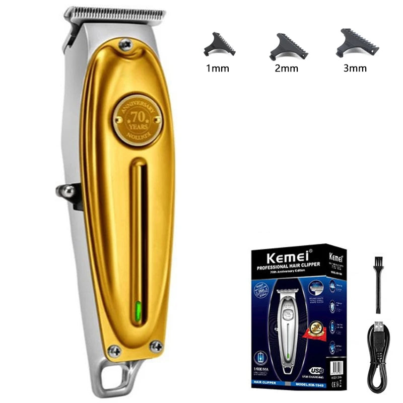 Kemei KM-1949 Pro Full Metal Hair Clipper — Professional Electric Barber Trimmer for Men