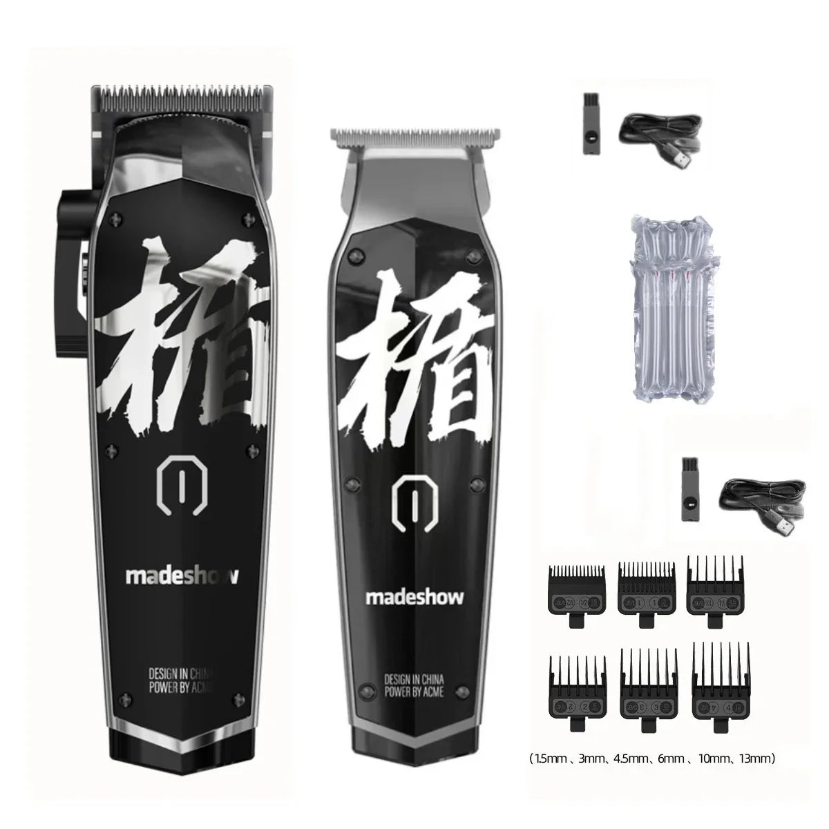 MadeShow M10/M11 Professional Hair Clipper & Trimmer Set — 0.1mm T-Blade High Speed