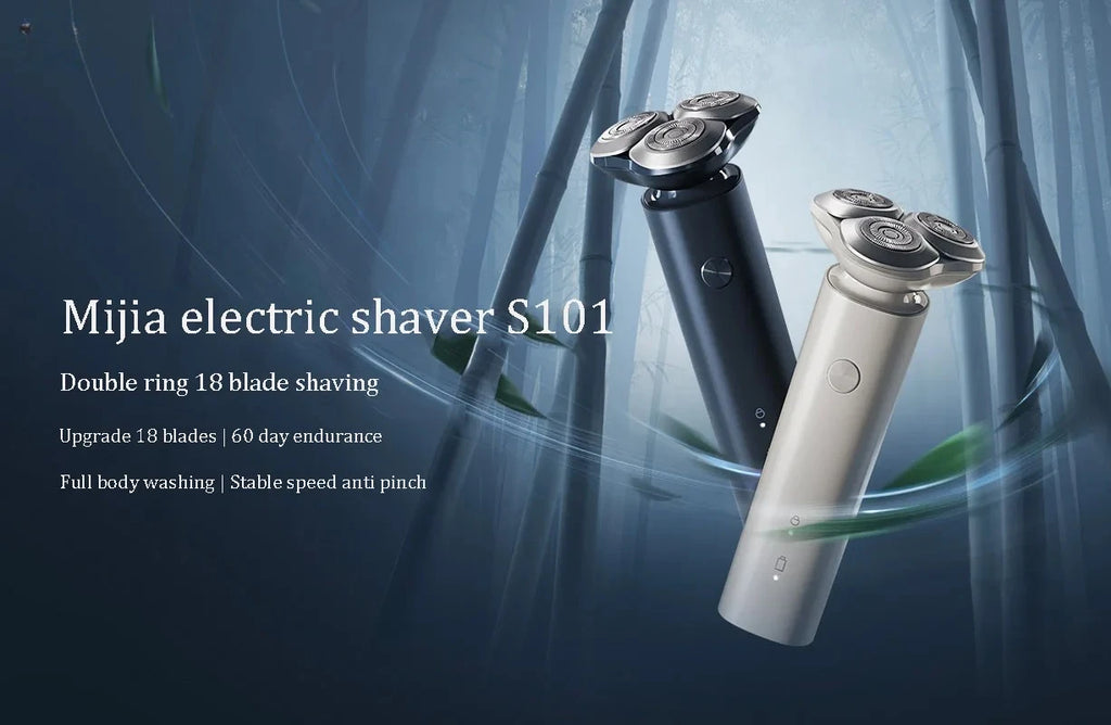Xiaomi Mijia Electric Shaver S101 — 3 Cutter Head, IPX7, Type-C Fast Charge & Ultra Long Standby
