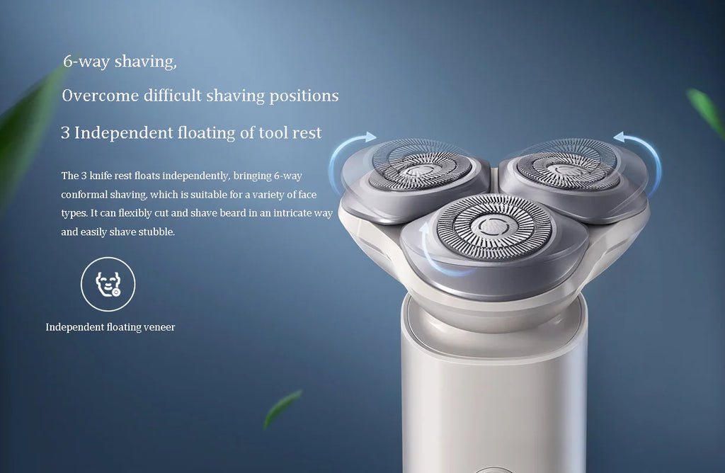 Xiaomi Mijia Electric Shaver S101 — 3 Cutter Head, IPX7, Type-C Fast Charge & Ultra Long Standby