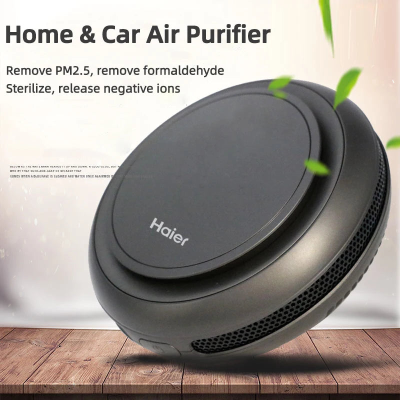 USB Car Air Purifier — Negative Ion Oxygen Cleaner, 99% Pollutant Removal