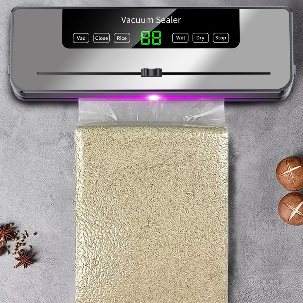 220V Food Vacuum Sealer Machine — 5-Mode Dry & Wet Automatic Sealer with 10 Bags