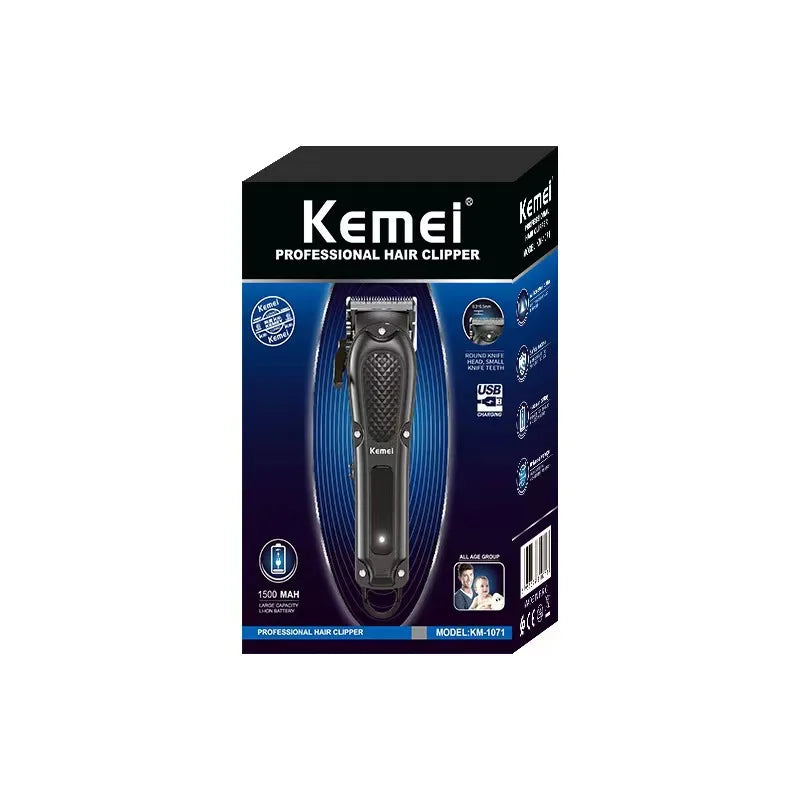 Kemei KM-1071 USB Rechargeable Hair Clipper — Cordless Beard Trimmer for Men