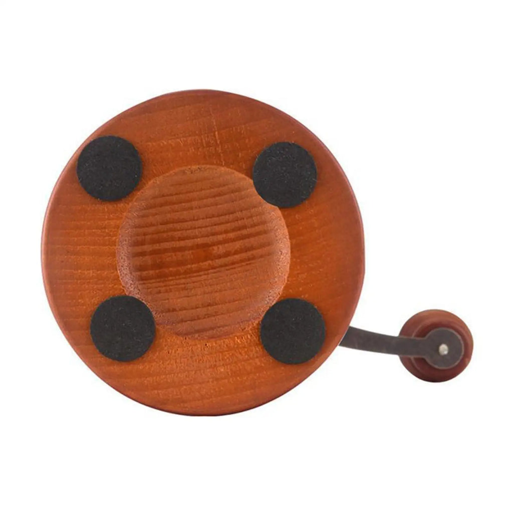 Classic Wood Manual Coffee Grinder — Hand Crank Coffee Bean Mill with Wood Base
