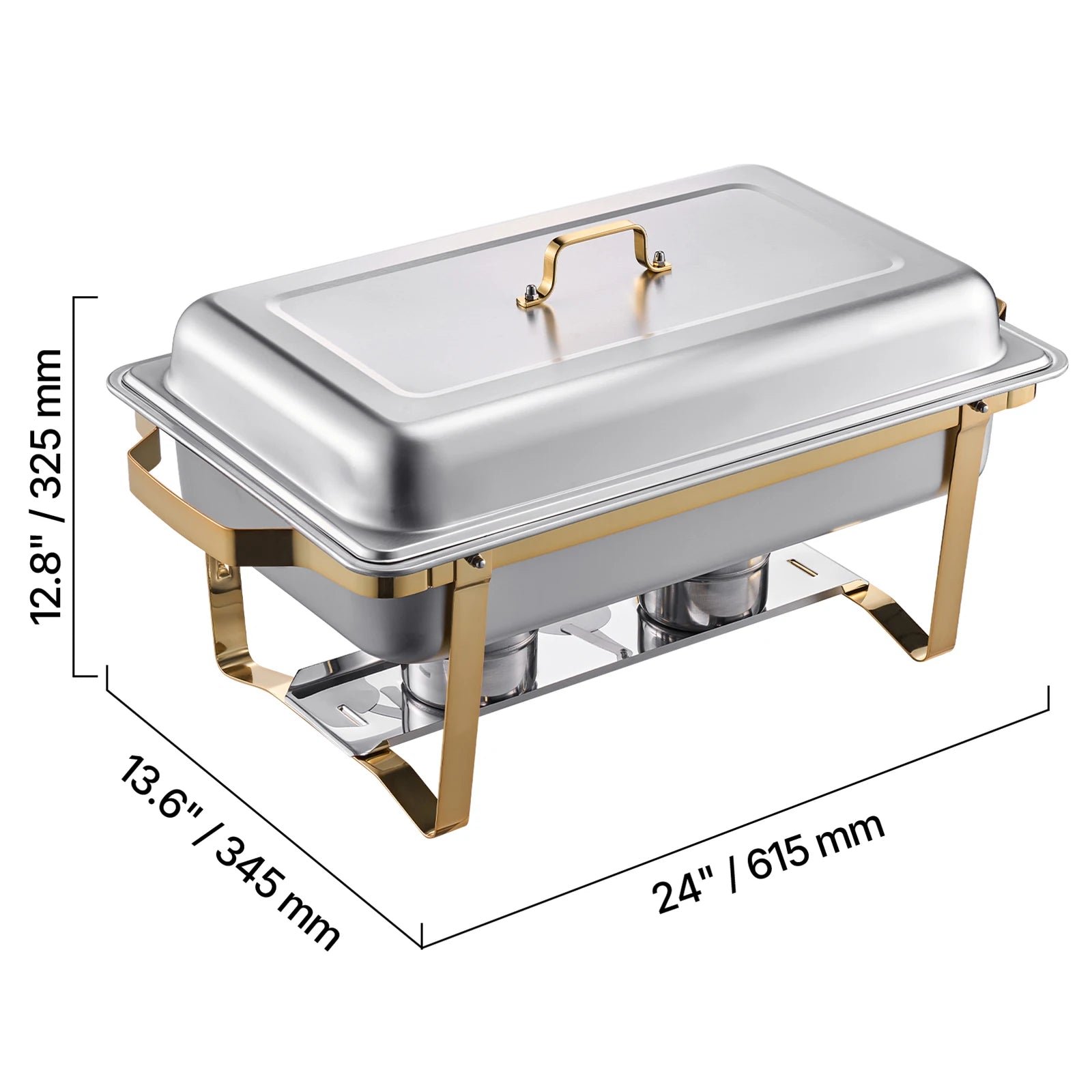 SucceBuy 8Qt Chafing Dish Buffet Set — 4-Pack Stainless Steel Catering Warmer Server