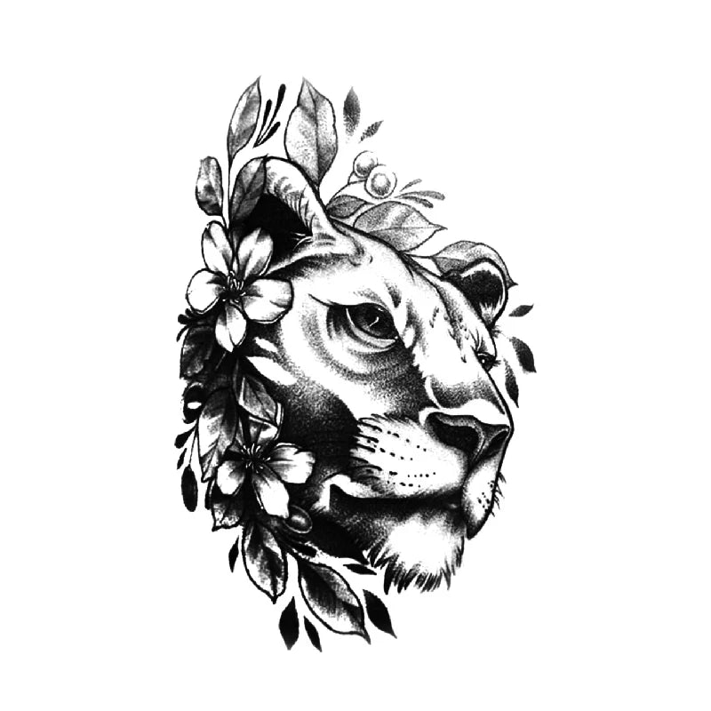 Leopard & Henna Temporary Tattoo Stickers — 5 Styles Flash Body Art