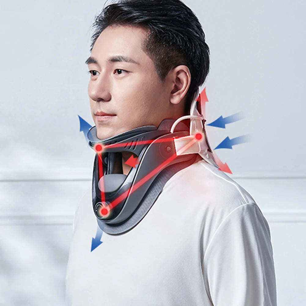 Cervical Neck Traction Device with Airbag Support Neck Brace Adjustable Ergonomic Neck Stretcher for Cervical Spine Alignment