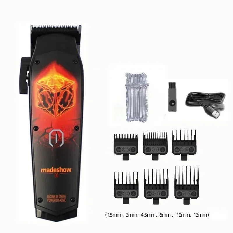 MadeShow M10/M11 Professional Hair Clipper & Trimmer Set — 0.1mm T-Blade High Speed