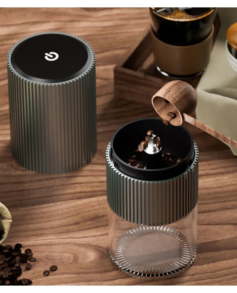 Electric Coffee Grinder with LED Display — Rechargeable Portable Automatic Pepper & Spice Mill
