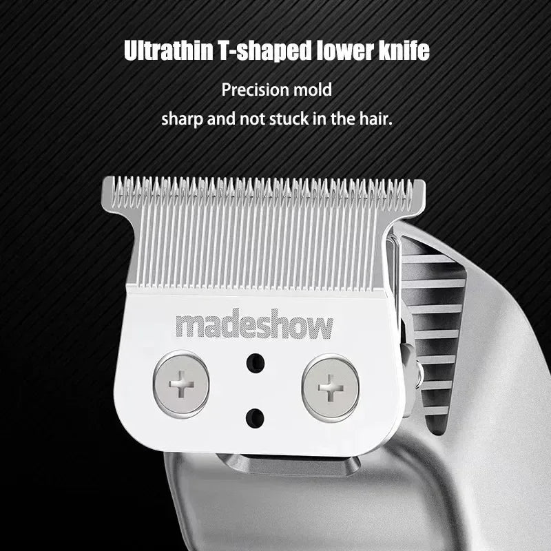 MadeShow M10/M11 Professional Hair Clipper & Trimmer Set — 0.1mm T-Blade High Speed