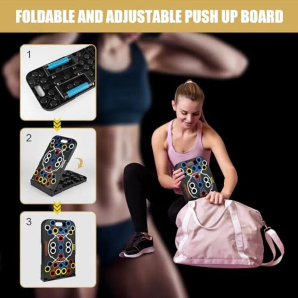 All-in-One Push Up Board — 56 Angles Full-Body Workout, Foldable Home Gym