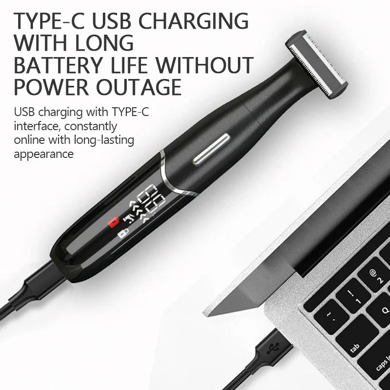 Precision Body & Intimate Area Hair Trimmer — Sensitive Skin Shaver for Men