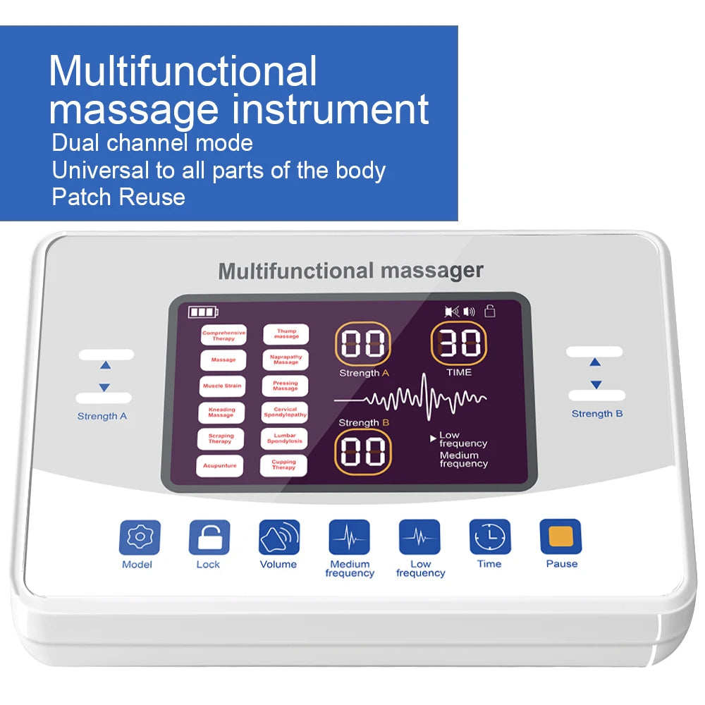 EMS Eletric Professional Muscle Stimulation Physiotherapy Tens Acupuncture Machines Pulse Impulse Body Massager 12 Modes Gifts