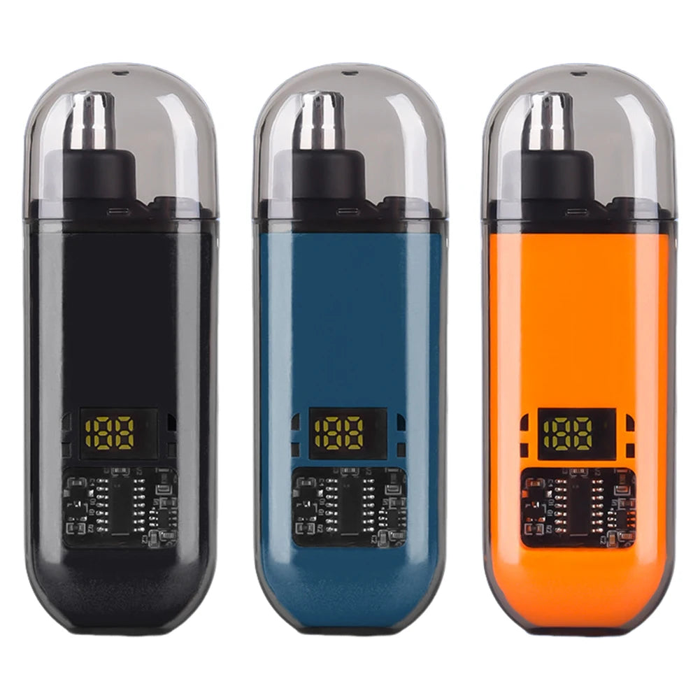 Portable Ear & Nose Hair Trimmer — Digital Display, Painless Electric Eyebrow & Beard Shaver