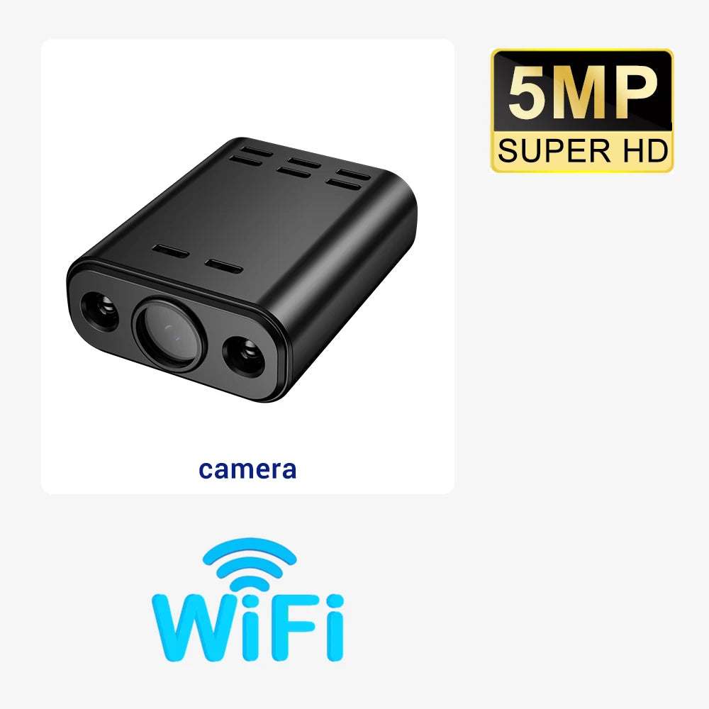 5MP WiFi Mini Security Camera — HD 1080P Night Vision Human Tracking Body Cam