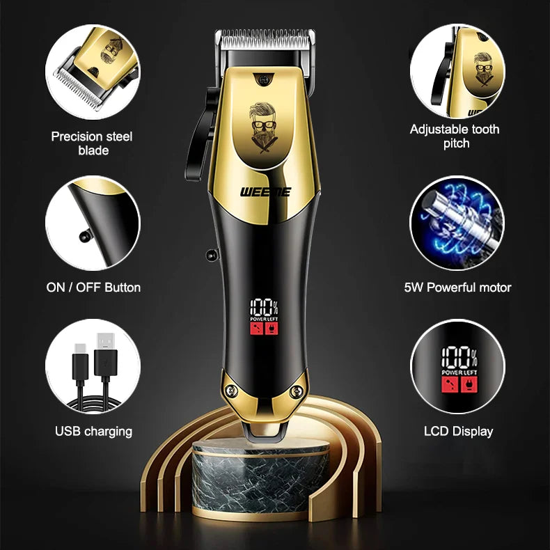 3-in-1 USB Rechargeable Men's Barber Kit — Hair Clipper, Trimmer & Shaver Set