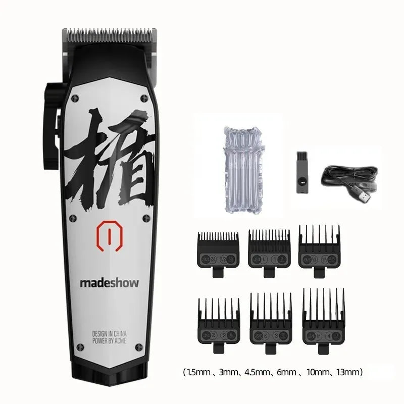 MadeShow M10/M11 Professional Hair Clipper & Trimmer Set — 0.1mm T-Blade High Speed