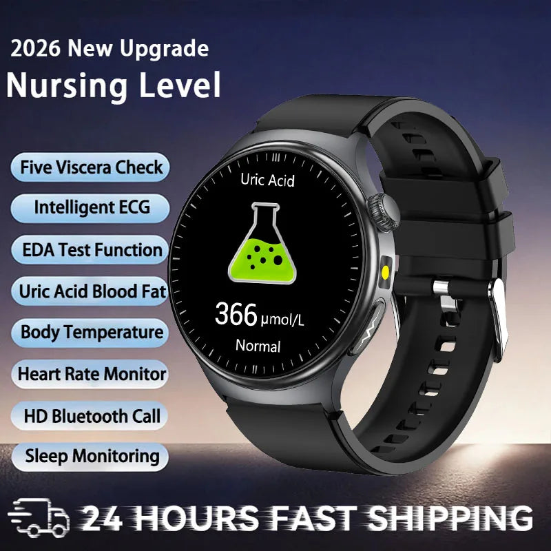 2026 ECG Smartwatch — Accurate Diagnosis, HD AMOLED, Body Fat & Bluetooth Call