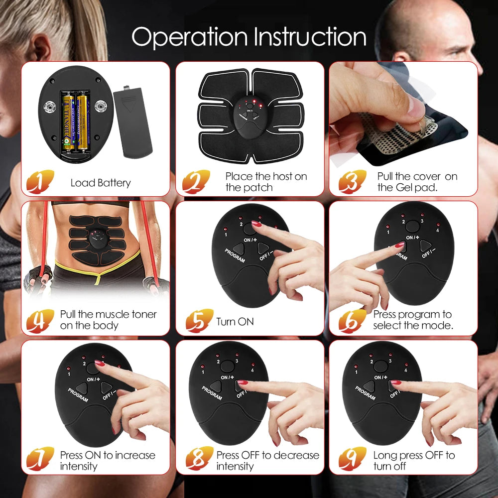 EMS Muscle Stimulator Smart Fitness Hip Trainer Fitness Electric Body Slimming Massager Abdominal Training Weight Loss