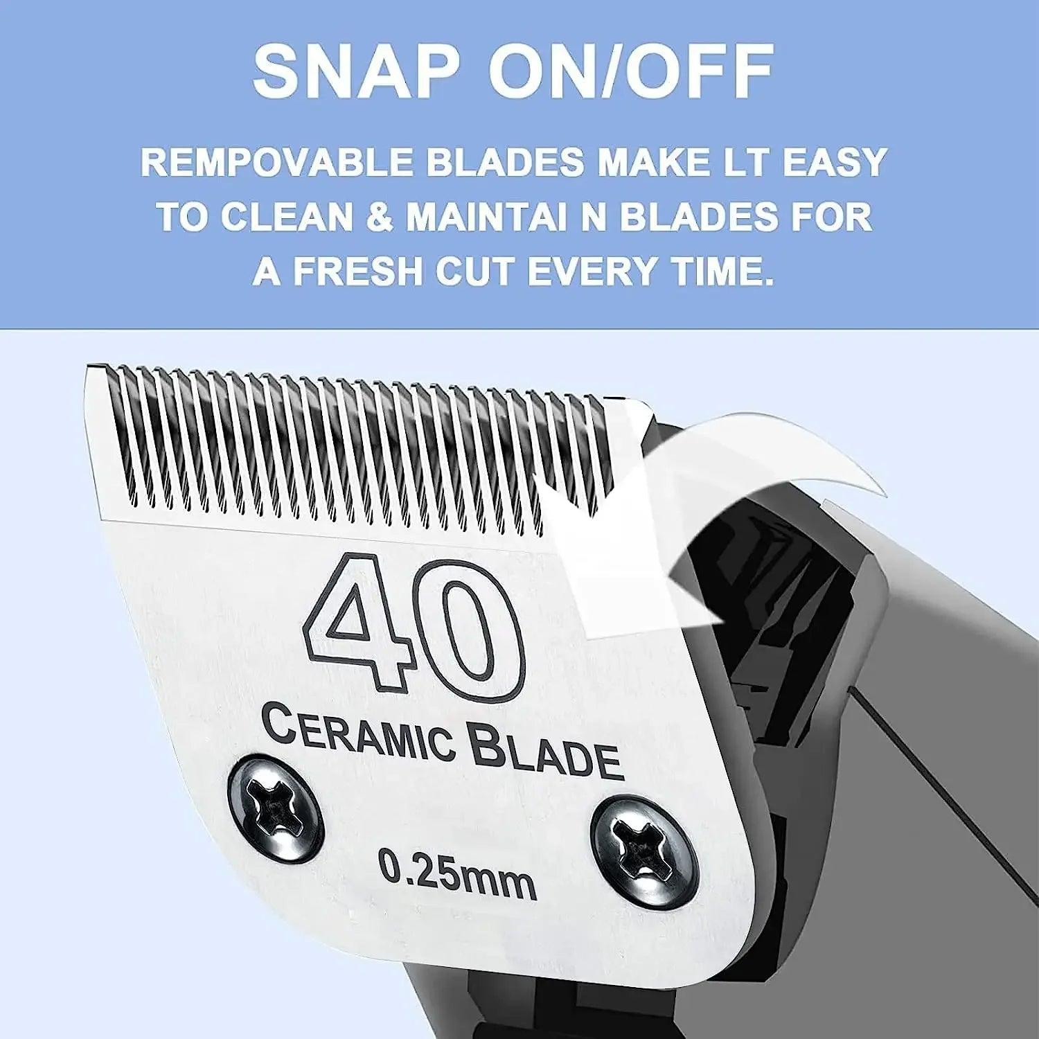 Detachable Ceramic Dog Grooming Blade — Compatible with Andis, Wahl KM & Oster A5 Clippers (2-Pack)