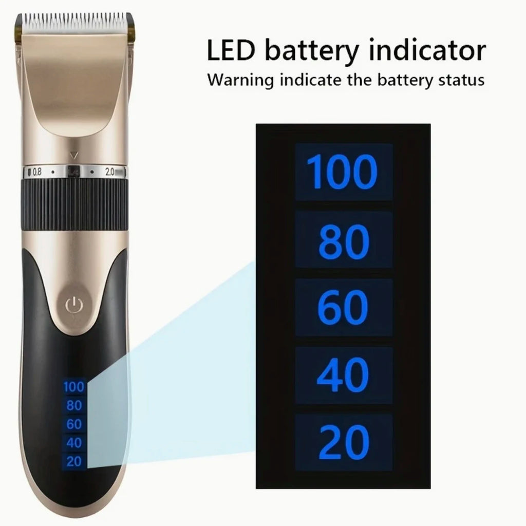 Hair Clipper Kit — Electric Trimmer with Comb & 4 Guide Caps for Precise Cutting