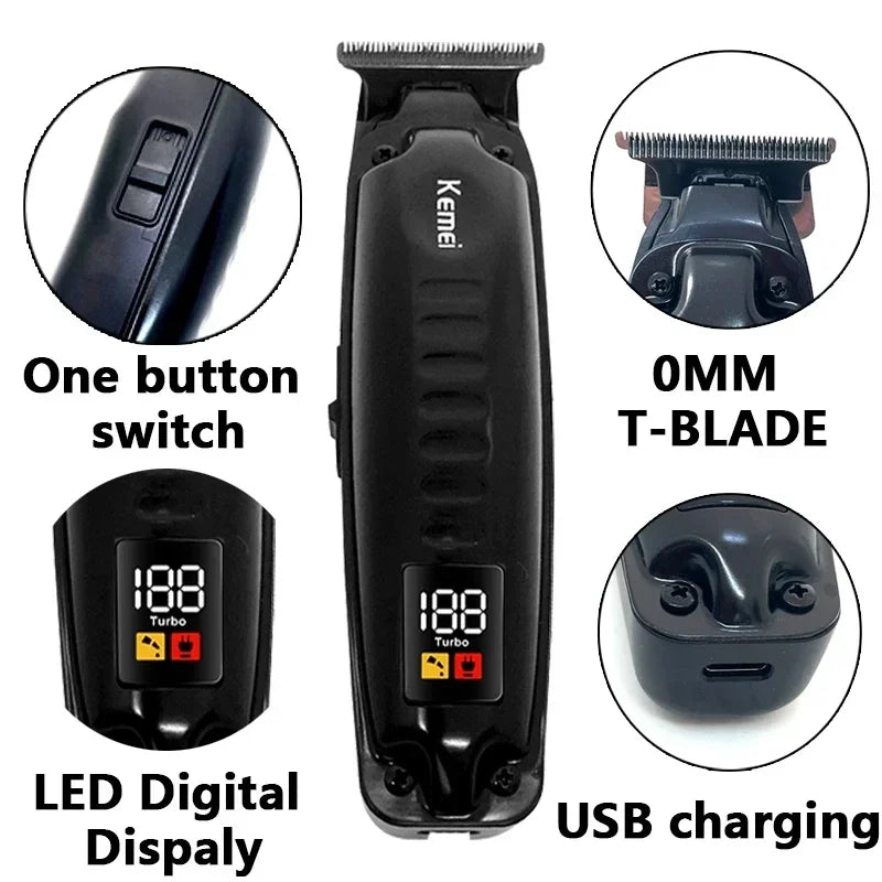 Kemei KM-1578 Rechargeable Men's Hair Clipper — Professional Electric Trimmer