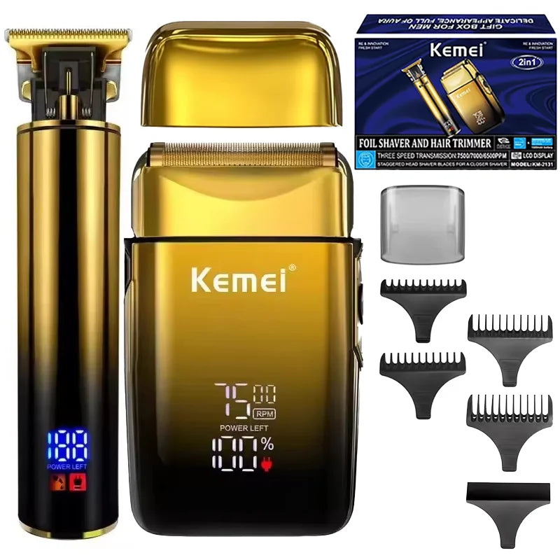 Original Kemei combo Beard & Hair Trimmer For Men Electric Shaver Bald Head Razor Clipper Shaving Machine Rechargeable