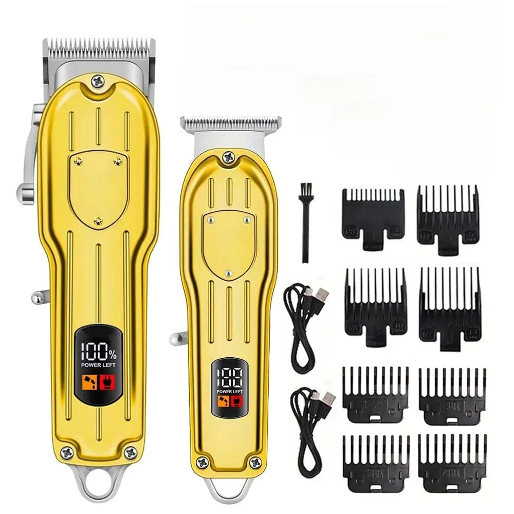 Professional USB Rechargeable Hair Clipper & Beard Trimmer — Complete Barber Kit for Men