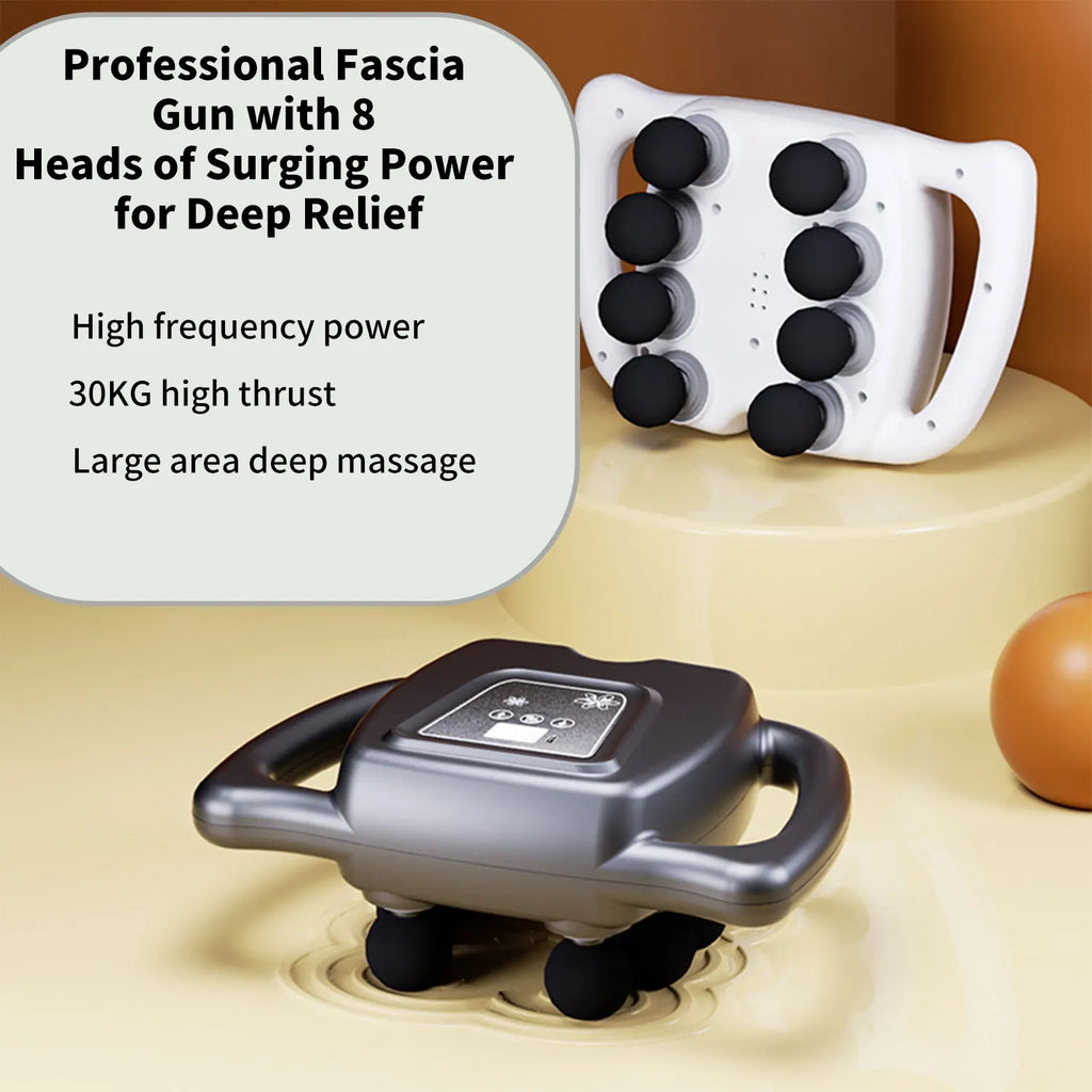 9 Modes 99 Gear Intensity Fascia Gun Muscle Massager Gun 8/16 Head High Frequency Neck Shoulder Waist Massage Machine For Body