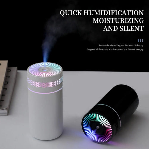 250ml Mini Car Humidifier — USB Spray Mist with LED Light & Essential Oil Diffuser