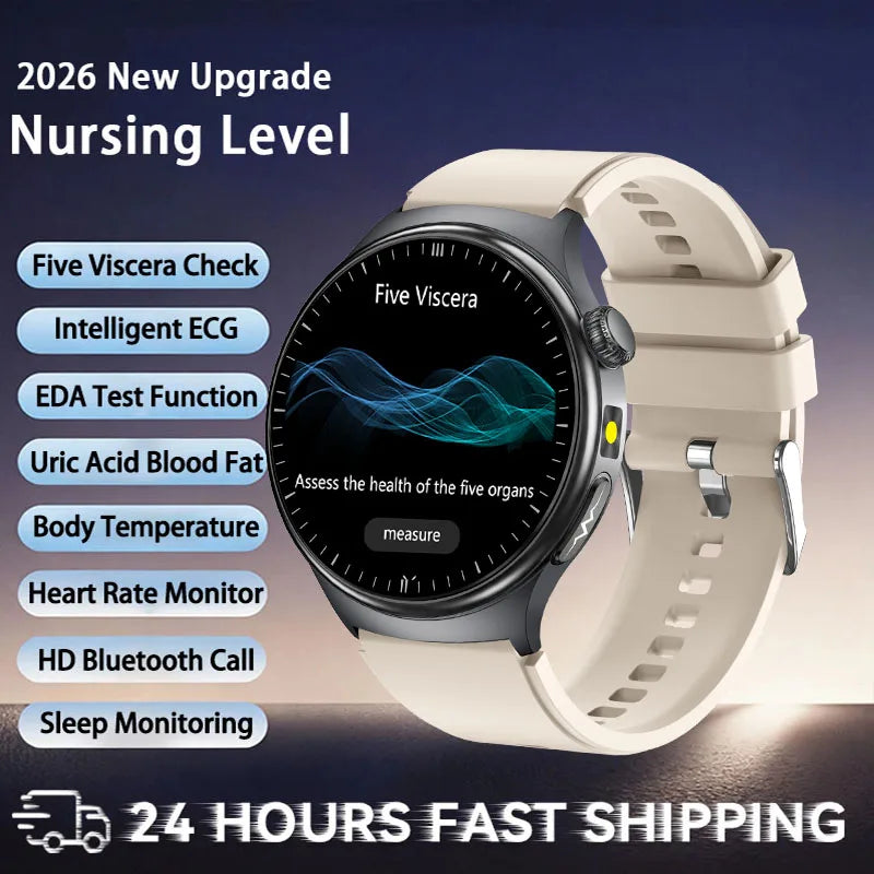 2026 ECG Smartwatch — Accurate Diagnosis, HD AMOLED, Body Fat & Bluetooth Call