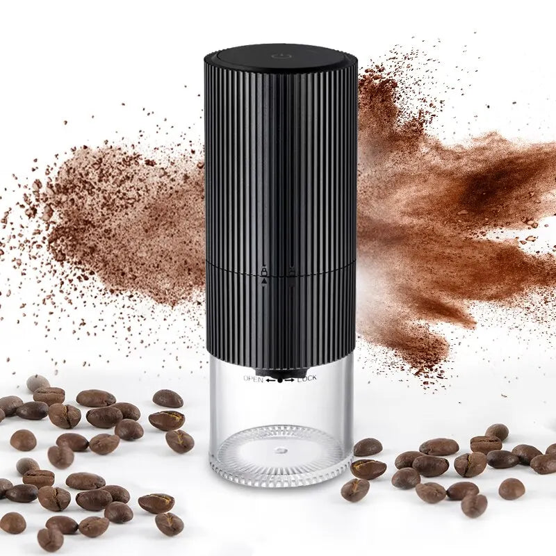 Electric Coffee Grinder with LED Display — Rechargeable Portable Automatic Pepper & Spice Mill