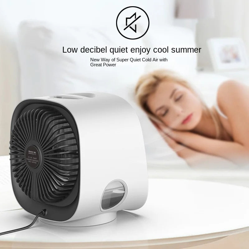 Desktop Water Cooling Fan — Mini USB Air Cooler with Humidification & High Wind Spray