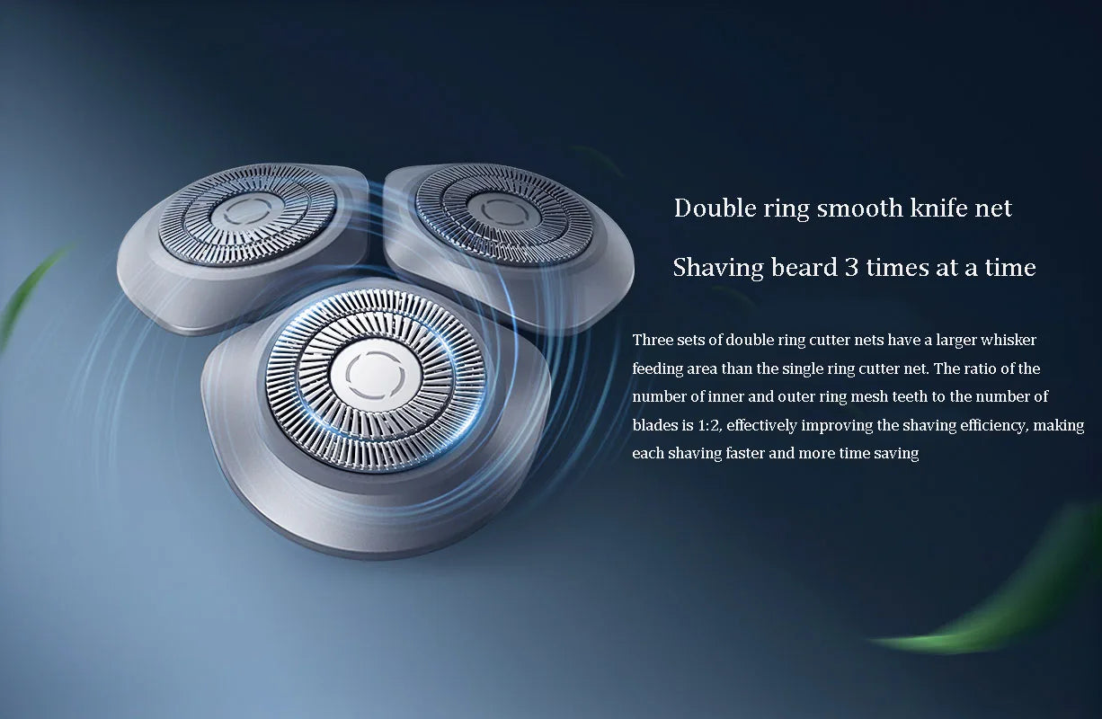 Xiaomi Mijia Electric Shaver S101 — 3 Cutter Head, IPX7, Type-C Fast Charge & Ultra Long Standby