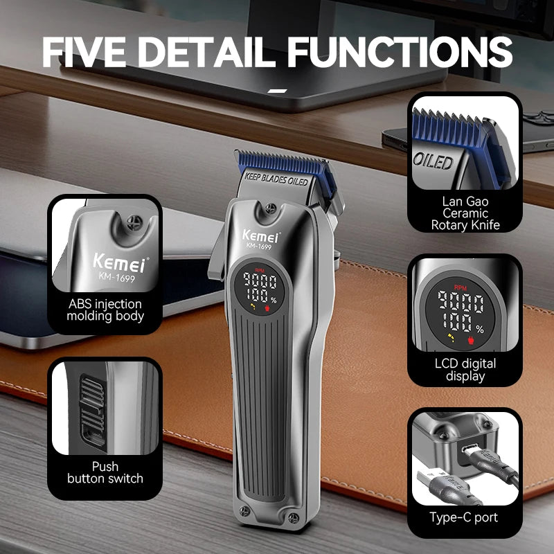 Kemei KM-1699 Powerful Hair Trimmer — Professional Electric Clipper for Men