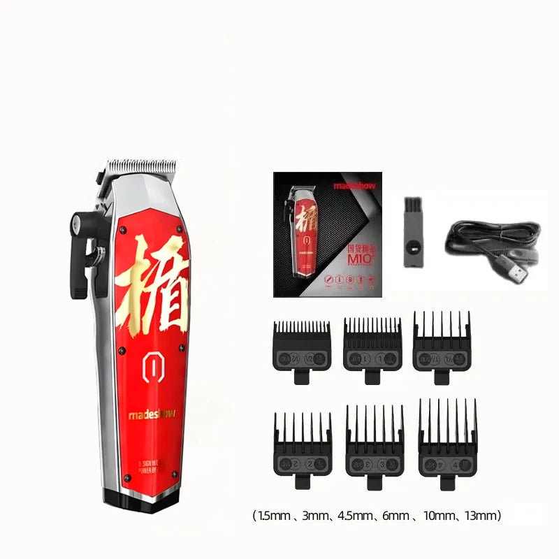 MadeShow M10/M11 Professional Hair Clipper & Trimmer Set — 0.1mm T-Blade High Speed