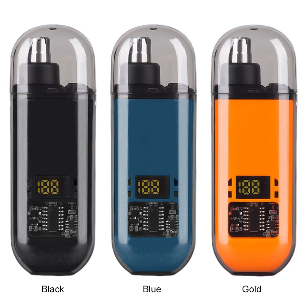 Portable Ear & Nose Hair Trimmer — Digital Display, Painless Electric Eyebrow & Beard Shaver