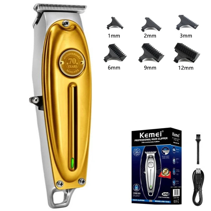 Kemei KM-1949 Pro Full Metal Hair Clipper — Professional Electric Barber Trimmer for Men