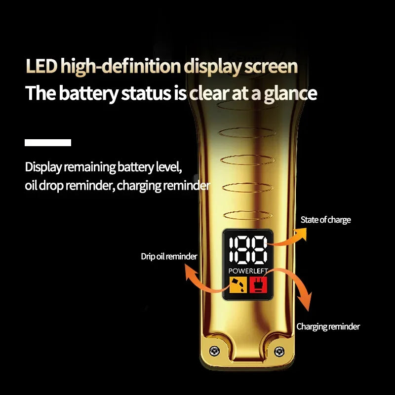 Kemei Professional Hair Clippers Electric Cordless Hair Trimmer with LCD Display USB Rechargeable Hair Cutting Machine for Men