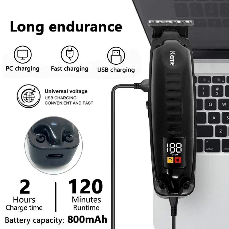 Kemei KM-1578 Rechargeable Men's Hair Clipper — Professional Electric Trimmer