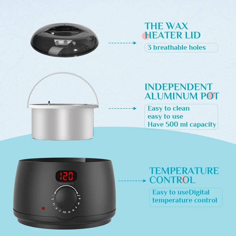 500ml Wax Heater Machine — Digital Display Depilatory Wax Warmer for Hair Removal