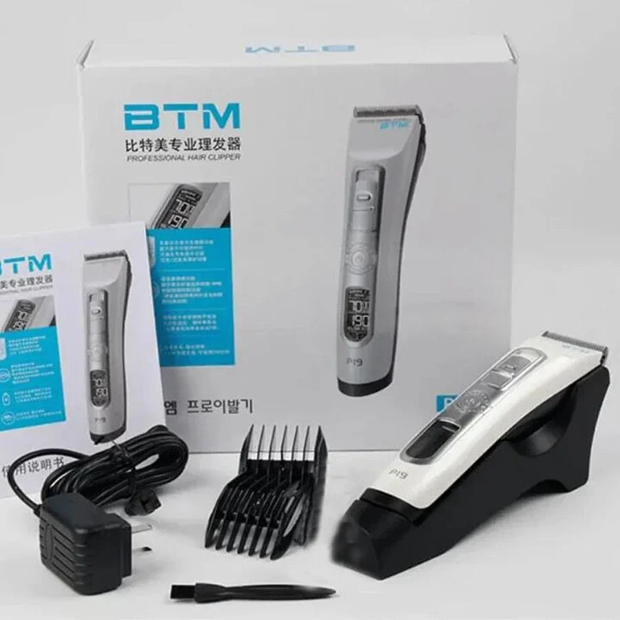 BTM P19 Professional Hair Clipper — Electric Cordless Trimmer for Barber & Home Use