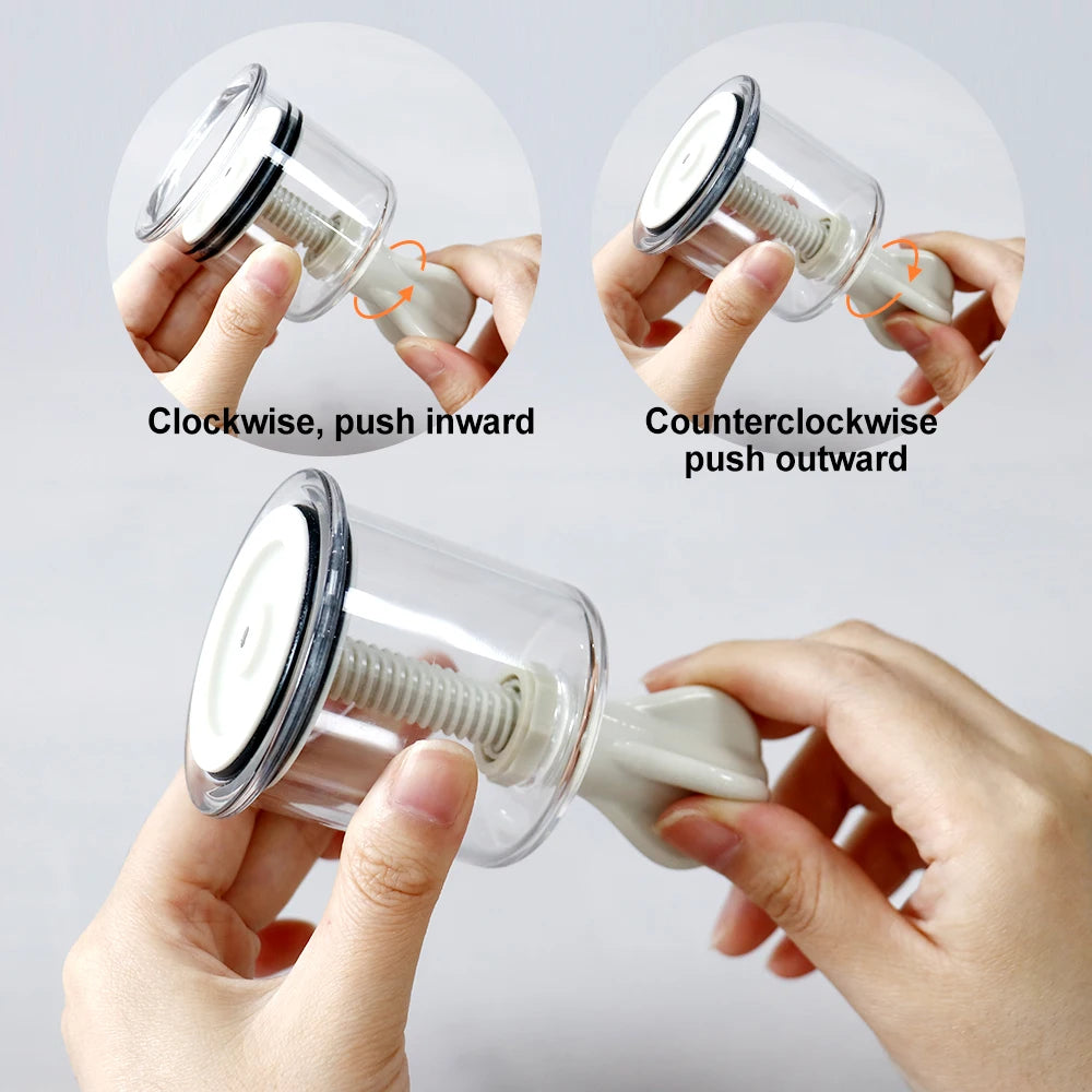 4 Size Massage Physiotherapy Cupping Manual Rotating Handle Cup Anti Cellulite Vacuum Cupping Cups Vacuum Body Massage Cans