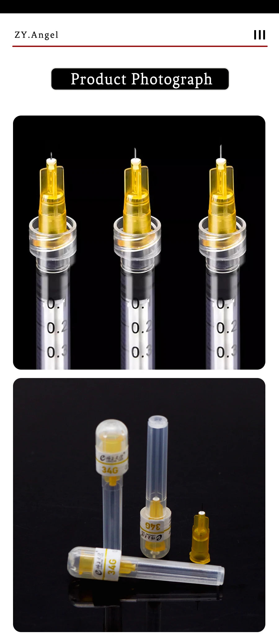Disposable 34G Medical Micro Needle — Ultra-Fine Cosmetic Single Head