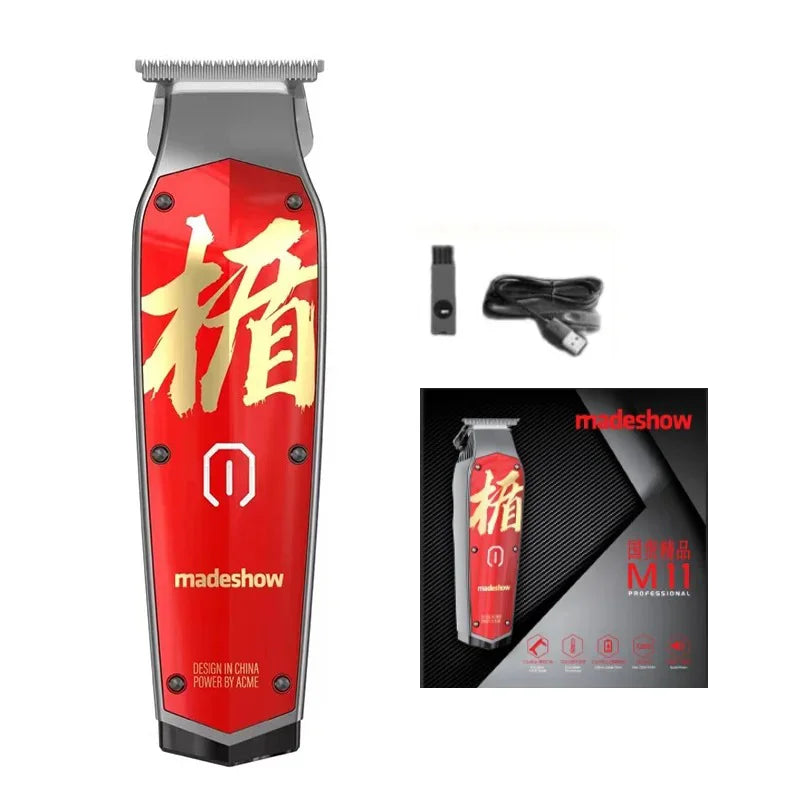 MadeShow M10/M11 Professional Hair Clipper & Trimmer Set — 0.1mm T-Blade High Speed