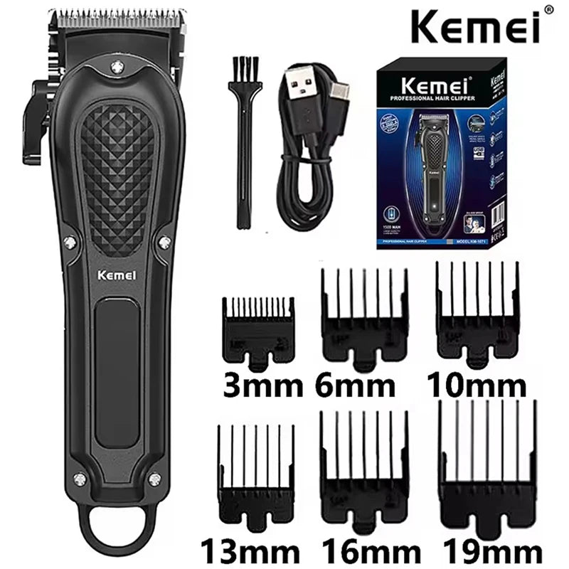Kemei KM-1071 Cordless Hair Clipper — USB Rechargeable Powerful Beard Trimmer for Men