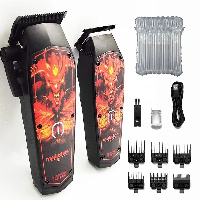 MadeShow M10/M11 Professional Hair Clipper & Trimmer Set — 0.1mm T-Blade High Speed
