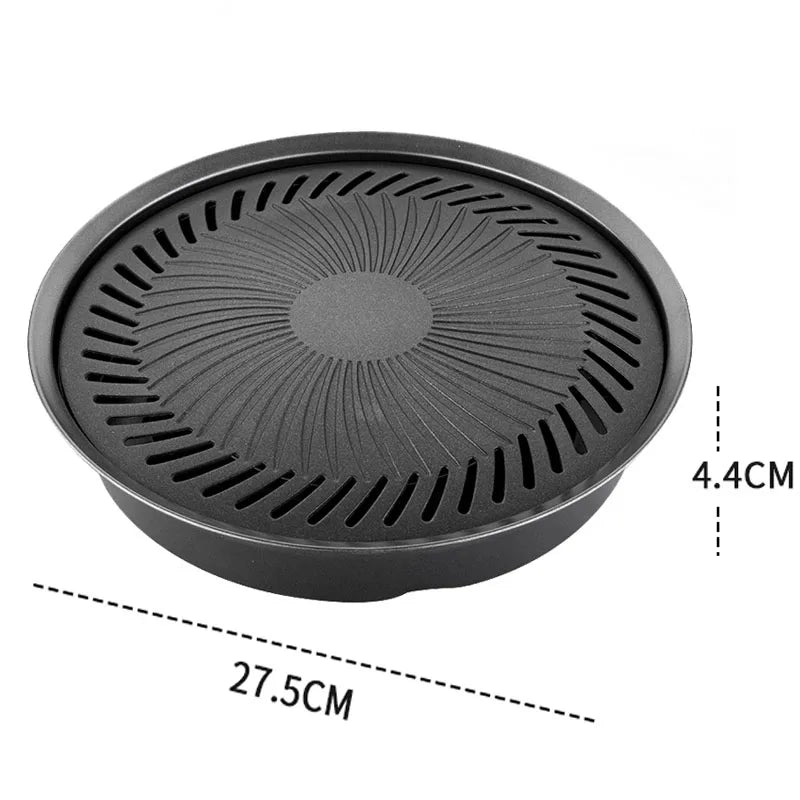 Korean BBQ Grill Pan — Non-Stick Gas & Electric Stove Barbecue Baking Tray Set