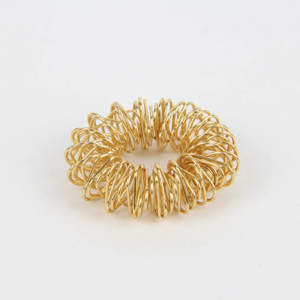 10pcs/Lot Hot Sale Finger Massage Sujok Ring Acupuncture Ring Health Care Body Massage Chinese Medicine Color Gold